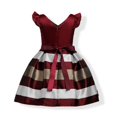 thumbnail image 1 of AMERTEER Robes pour Filles, Robe de Soirée Formelle Sans Manches, Nœud Rayé, Ligne A, 2-10 Ans, 1 of 5