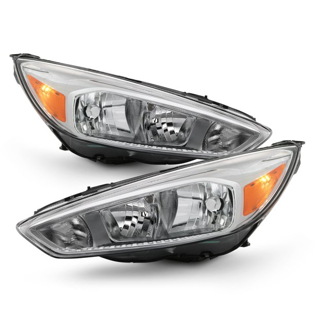 For 1518 Ford Focus S SE ST Chrome Bezel Halogen Headlight w/o DRL