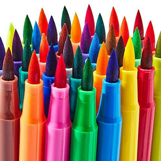 Kingart Studio Fineliner Dual Tip Brush Pen, 36 Ea, Unique Colors Piece