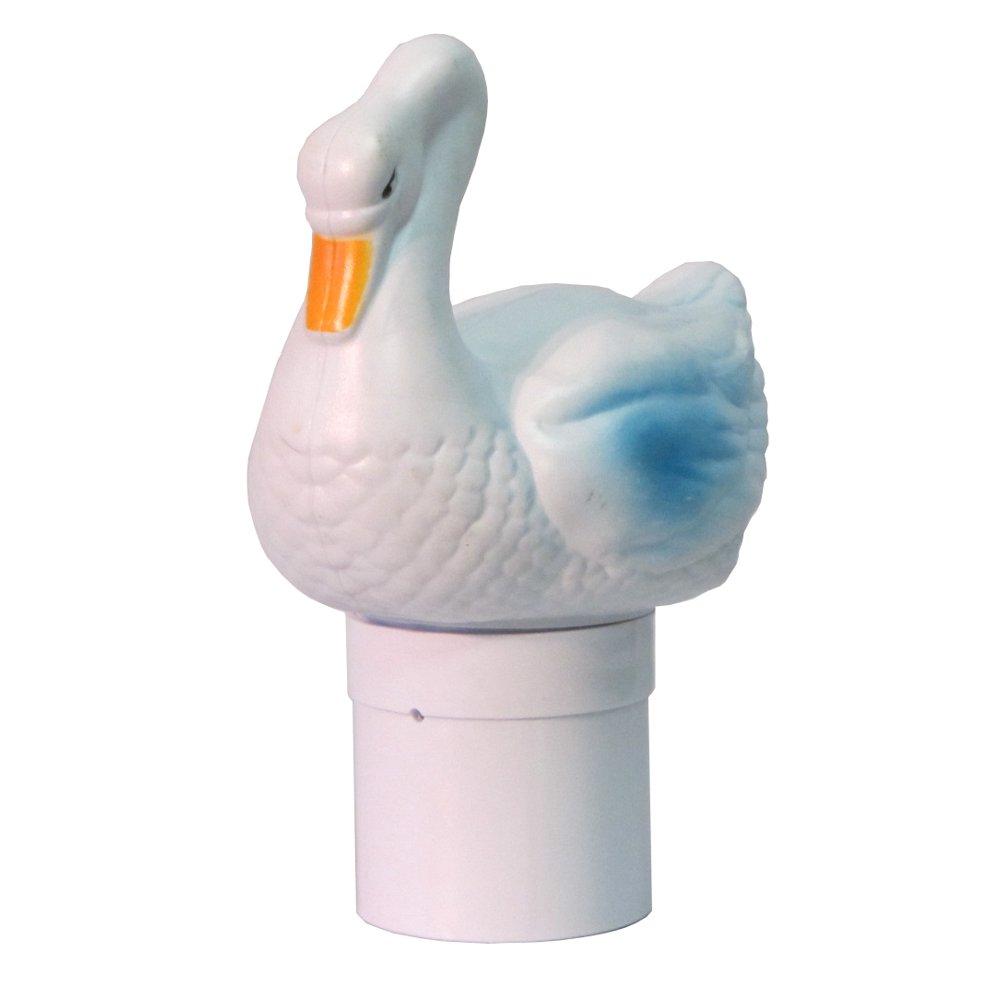 Floating Chlorine Bromine Dispenser for Swimming Pools Shaped as a Swan
