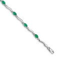 thumbnail image 3 of 14K White Gold Diamond and Emerald Bracelet, 3 of 5