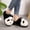 WHITE, variant on Cute Panda Fluffy Faux Fur Indoor Slippers for Women | Warm Short Plush Non-Slip Flat Heel Home Slides, Khaki/Grey/White (36-41)