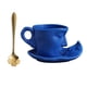 thumbnail image 2 of Taza de cerámica con diseño de rostro humano, 260 ml, para café, té, arte abstracto Azul, 2 of 9