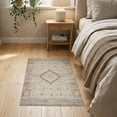 thumbnail image 3 of ODIKA Neutral Abstract Para Geometric Border Transitional Dining Under Stain Resistant Thin Throw for Entryway, Kitchen, Laundry Room, 3 of 7