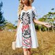 thumbnail image 4 of - Bodegón Jarrón con 12 Girasoles Vestido de Manga Corta elegante y chic vestido de noche vestido de noche mujer, 4 of 7