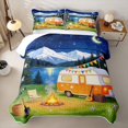 thumbnail image 2 of Erosebridal Orange RV Car Lake Quilt King, Mountain Campfire King Coverlet Set for Men and Women, 3pcs, 2 of 7