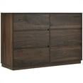 thumbnail image 5 of 6 Drawer Dresser Long Wide Chest of Drawers Nightstand with Dark Walnut Finish Rustic Storage for Kids and Adults, Mid Century Chest of Drawer for Living Room, Bedroom, Hallway and Home Office, 5 of 6