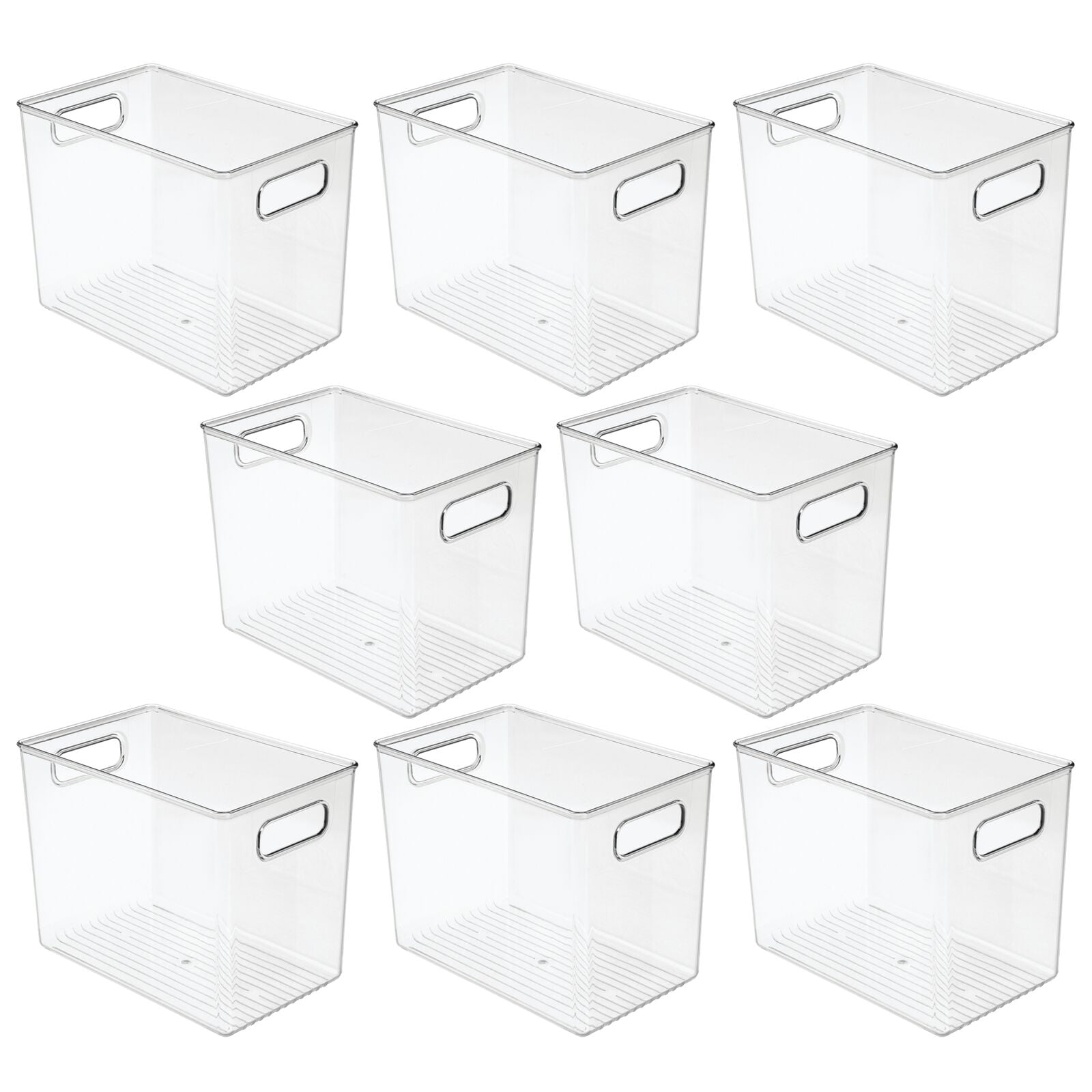 mDesign Plastic Deep Stackable Food Storage Organization Container Bin