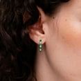 thumbnail image 3 of Angara Natural 0.8 ct. Emerald with Diamond Hoop Earrings in 14K Yellow Gold for Women, 3 of 8
