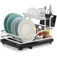 thumbnail image 3 of 2Tier Aluminum Kitchen Steel Over Sink Dish Drying Rack w/Cutlery Holder Drainer, 3 of 7