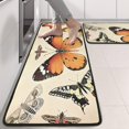 thumbnail image 2 of Kitchen Rugs Sets Of 2,Beige Butterfly Moth Pattern Anti Fatigue Kitchen Mat Rugs Non Slip Washable,Decorative Kitchen Floor Mats for Kitchen,Sink,Laundry,17"x47"+17"x47", 2 of 5