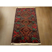 One of a Kind Afghan Baluch 4X6 Handmade Wool Rug # 8468