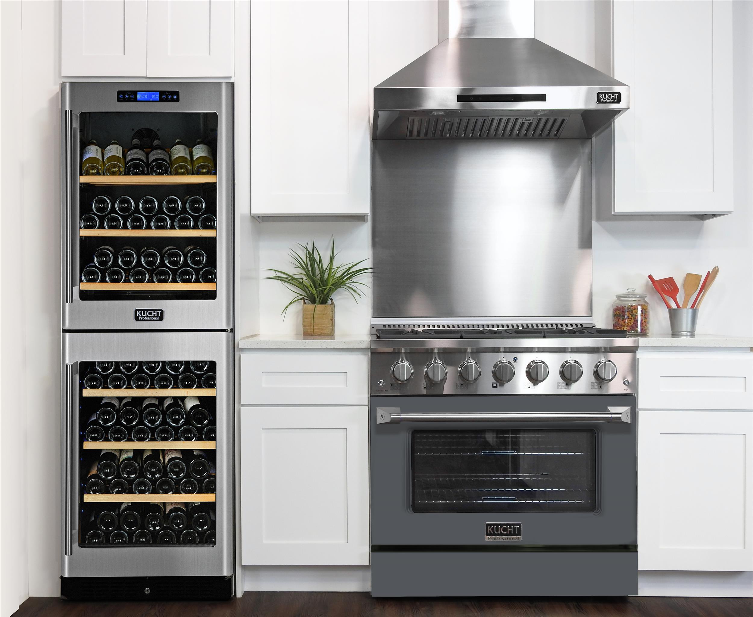 36 in. 5.2 cu. ft Dual Fuel Range for Propane Gas Sealed Burners in Cement Grey.