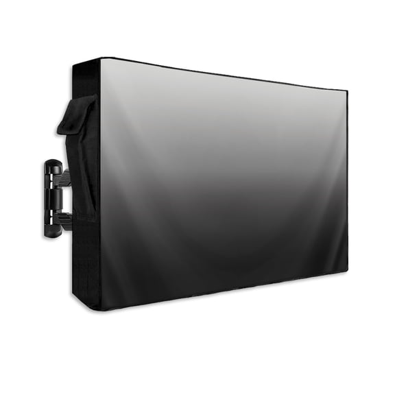 Outdoor TV Cover 30 to 32 Inch Weatherproof, Gray Black Ombre Waterproof TV Screen Protector for Outside Decor with Zipper and Pocket 30"L x 19"H  , Aesthetic Abstract Watercolor