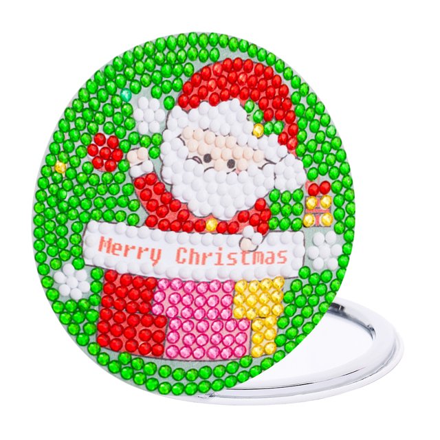 Espejo Bolsillo Diamante Doble Cara Papá Noel para Adultos y Principiantes Hugtrwg