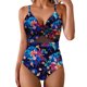 thumbnail image 2 of Trajes de baño de una pieza para mujer Trajes de baño estampados sin mangas de gran tamaño para mujer Conjunto de bikini con cuello en V colgante Traje de baño sin mangas, 2 of 5