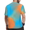 thumbnail image 3 of T Shirt For Men Abstract Two Tone Running T-Shirt Summer Stylized Orange and Sky Blue Vintage Haraju, 3 of 7
