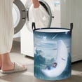 thumbnail image 4 of DouZhe Waterproof Collapsible Large Laundry Baskets, Moon Star Fishing Boy Prints Circular Hamper with Handles, 4 of 6