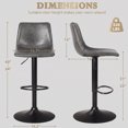 thumbnail image 3 of Waleaf Swivel Bar Stools Set of 6, Modern Adjustable Height Counter Stools with PU Leather Upholstery, Comfortable Back Support Kitchen Chairs,Gray, 3 of 7