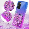 thumbnail image 4 of Samsung Galaxy A03S Case Liquid Quicksand Glitter Cute Phone Case Clear Bling Diamond Shock Protective Cover for Girls Women - Purple/Blue, 4 of 5