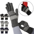 thumbnail image 6 of Autumn Winter Touch Screen Windproof Thicken Knitted Gloves Hand Warmer Full Fingered Mittens Short Wrist Gloves BLACK, 6 of 8