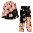 thumbnail image 4 of Kuiaobaty Pink Daisy Pattern Women's Pajamas Set Funny Rooster Pajamas Set Soft Long Sleeves Tops Button Down T-Shirts with Full Length Pants Casual Soft Home Sleepwear Nightgown White, Size L, 4 of 7