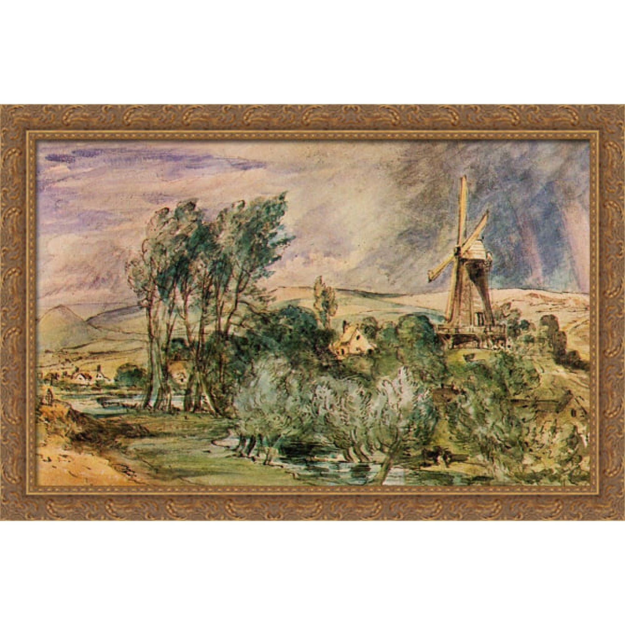 Foord Rd Mill Folkestone 40x26 Large Gold Ornate Wood Framed Canvas Art by John Constable