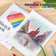 Hapric Spiral Bound Sketchbooks, 5.5 x 8.5 Inch, 6 Pack