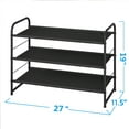 thumbnail image 5 of Simple Trending 3-Tier (9 Pairs) Fabric Shoe Rack , Black, 5 of 7