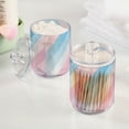 thumbnail image 2 of Yayeee 2 Pack Qtip Holder Bathroom Cotton Swab Canister with Lid Clear Dispenser Set, Blue Gradient, 2 of 6