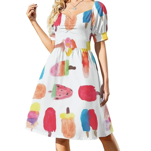 Watercolor ice cream popsicle Sleeveless Dress Dress wom elegant dresses for wom Dress