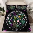 thumbnail image 2 of Homewish Kawaii Daisy Flower Queen Sheet Sets,Boho Bohemain Theme Flat Sheet,Colorful Floral Leaves Queen Fitted Sheet For Kids,Breathable Home Decor,4pcs, 2 of 7