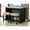 Beige+Black+Gray, variant on Two-tone Design 3pc Dining Set with Fabric Cushions / Comfortable Dining Setup