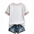 thumbnail image 4 of Women Fall Thanksgiving Autumn Tree Graphic T-Shirt Crew Neck Short Sleeve Casual Loose Holiday Tee Top Beige 2XL, 4 of 4