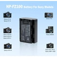 thumbnail image 2 of 2 Pack NP-FZ100 Battery & Battery Charger Replacement for Sony Alpha A7 IV / A7 III / A7R V / A7R IV / A7R III / A7S III / A7C / A6600 / FX3 Camera Battery, 2 of 8