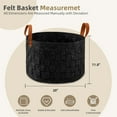 thumbnail image 4 of Laundry Basket 20" x20 " x11.8 ", Large Round Blanket Basket with Leather Handle, Felt Storage Basket for Living Room, Nursery, Dog Toys-Dark Gray, 4 of 7