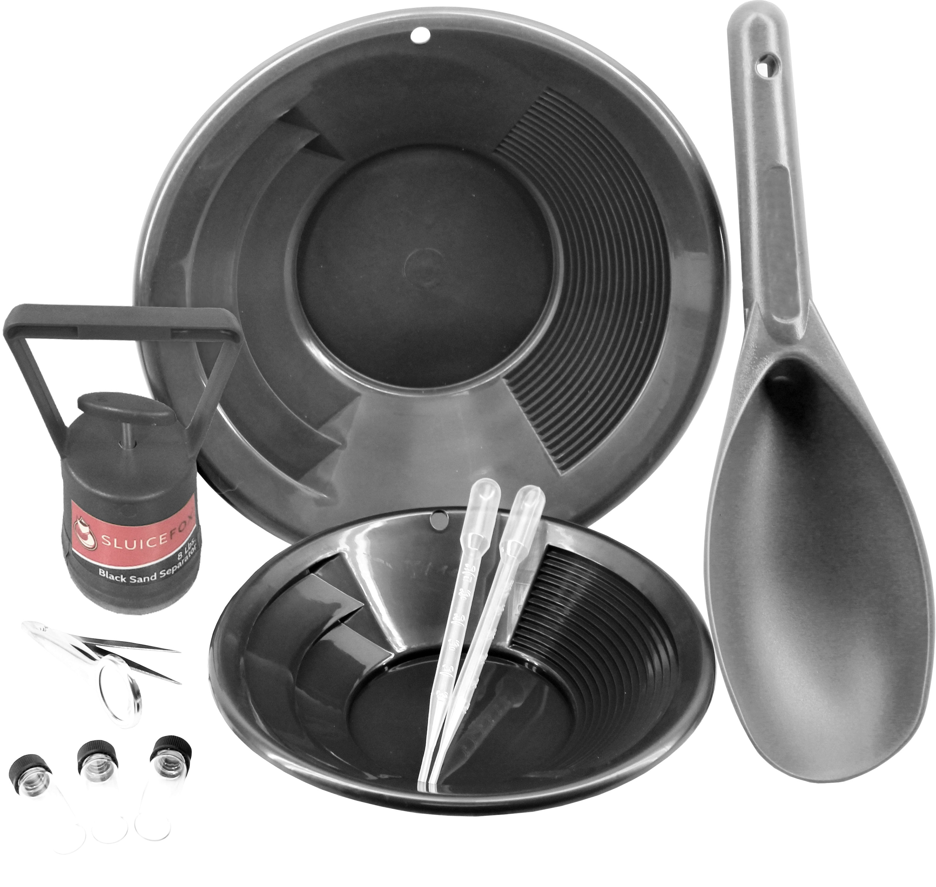 Sluice Fox 10 Piece Gold Panning Kit Gold Pans Vials