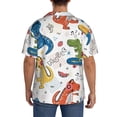 thumbnail image 3 of Kdxio Men'S Hawaiian Shirt For Men Short Sleeve Shirt Dinosaur Listening To Music Summer Casual Holiday Beach Button Down T-Shirts, 3 of 5