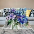 thumbnail image 2 of ONETECH  Throw Blanket,Watercolor Hydrangea Flower Purple Floral Painting Throw Blankets Warm Cozy Lightweight Blanket for Sofa,Bed,Camping,Picnic, 2 of 6