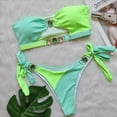 thumbnail image 1 of Bikini sexy con diamantes de cristal y almohadillas para el pecho desmontables, traje de baño con costuras, sin tirantes, con tirantes divididos, 1 of 6