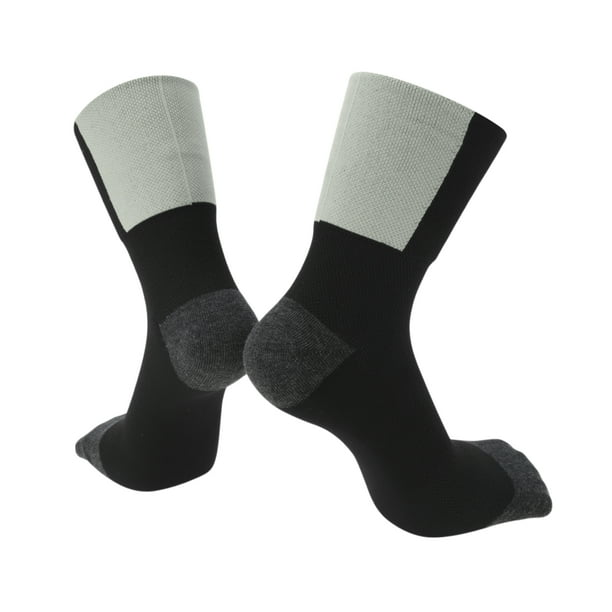 Calcetines de ciclismo Unique Bargains que absorben el sudor, calcetines para bicicleta al aire libre, color gris y negro, tamaño XS, neutros y universales, 1 par, combinación de colores