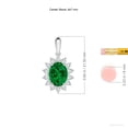 thumbnail image 3 of ANGARA Lab Grown 1.5 Ct Oval Emerald Pendant with Floral Halo for Women in 14K White Gold (Size-9x7mm) | May Birthstone, Birthday, Anniversary, Jewelry Gift for Women | Lab-Grown Emerald Necklace, 3 of 8