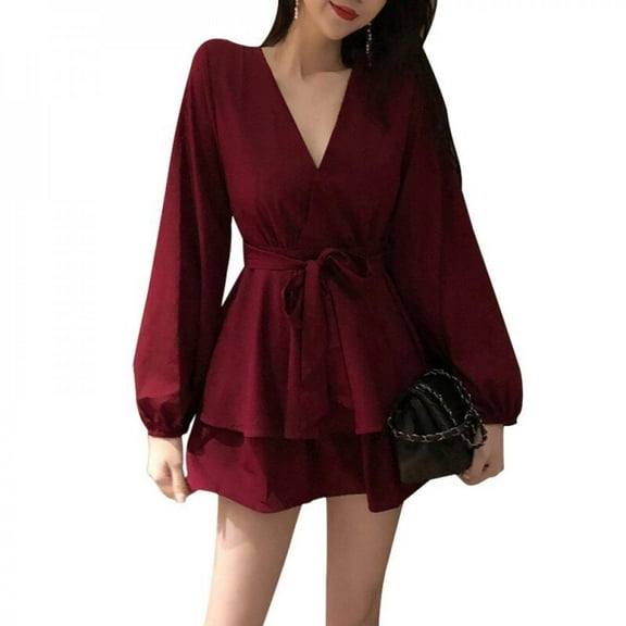 KOOYET Casual Clubwear Women Jumpsuit Rompers High Waist Long Sleeve Playsuits UK