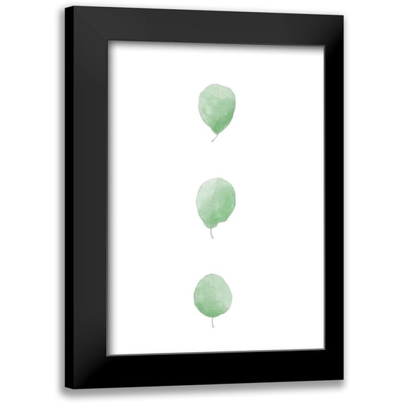 1x Studio II 11x14 Black Modern Framed Museum Art Print Titled - Birch Leaves In Row