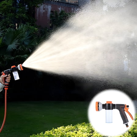 ZEPARO Car Wash Foam Gun,High Pressure Water Garden Hose Nozzle,Soap Foam Sprayer with 10 Adjustable Watering Patterns,Bubble Cleaning Blaster for Vehicle,Plants,Lawn,Patio,Pets Showering