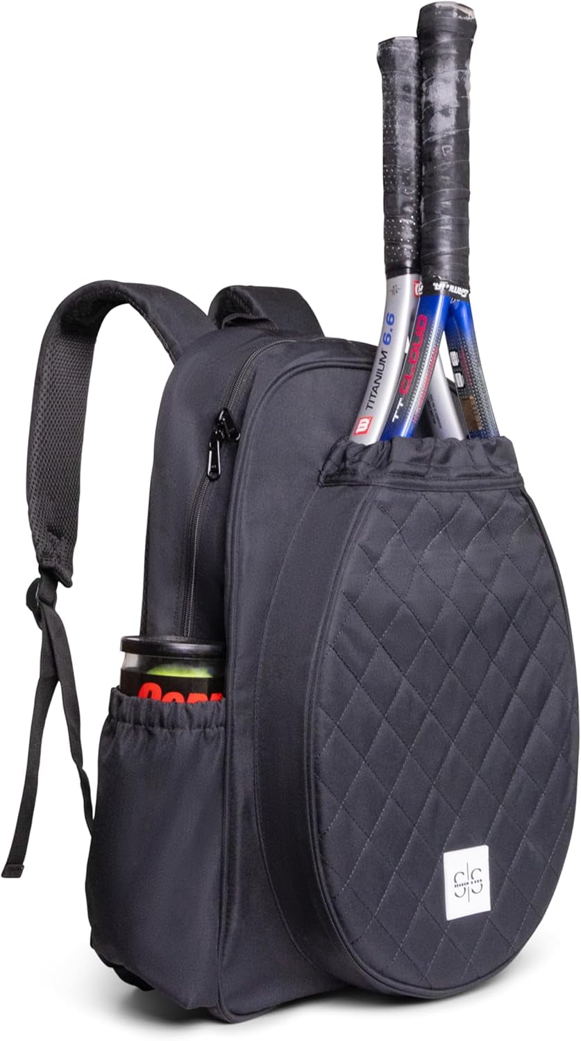 Womens Tennis Bag, Tennis Racket Bag Vented Shoe Pocket, Tennis Backpack for Women Men Holds 2 Rackets, Compact Backpack Storage Organization for Balls, Shoes, & More, Suitable for Tennis Pickleball