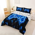 thumbnail image 2 of jejeloiu Teens Video Game Full Size Comforter Sets,Pixel Console Gamepad Bedding Sets For Teens Reversible 3 Pieces, 2 of 7