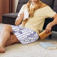 thumbnail image 6 of Bixox Men's Bouquet and Lavender Flowers printed lightweight casual shorts, soft sleep shorts with pockets., 6 of 7