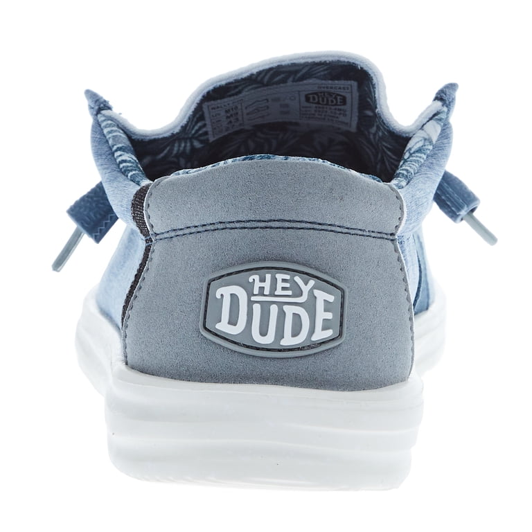 NEW HEY DUDE men\'s wally h2o loafers in blue overcast Mens Hey Dude Wally H2O Blue Overcast Casual Shoe - Walmart.com main image 2