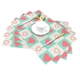 thumbnail image 2 of YFYANG Washable Heat-Resistant Placemats, 70% PVC/30% Polyester, Plaid Love Pattern Kitchen Table Mat, 12" x 18" 1 Piece, 2 of 6